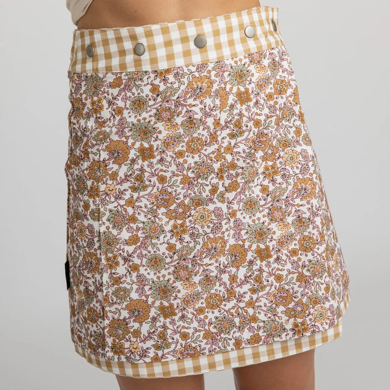 Mustard Gingham Boho Cotton Skirt