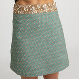 Turquoise Brown Cotton Skirt