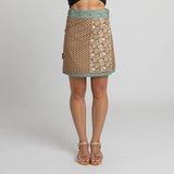 Miss Jane - Turquoise Brown Cotton Skirt