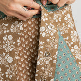 Miss Jane - Turquoise Brown Cotton Skirt