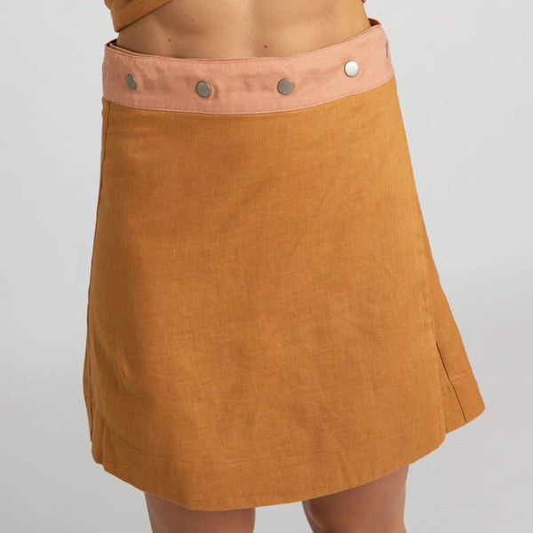 Miss Jane - Dusty Pink Linen Skirt