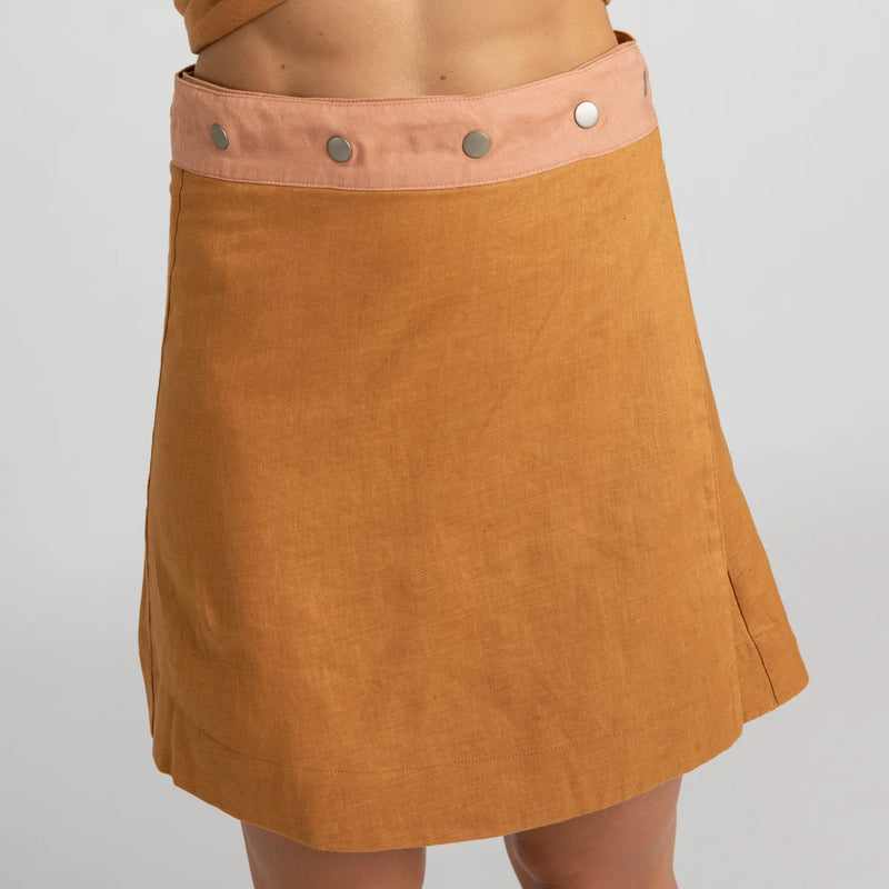 Dusty Pink Linen Skirt