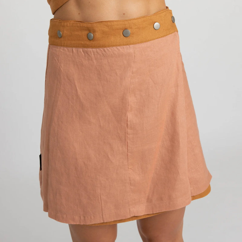 Dusty Pink Linen Skirt