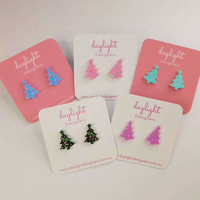 CHRISTMAS TREE STUD - 5 COLOURS AVAILABLE