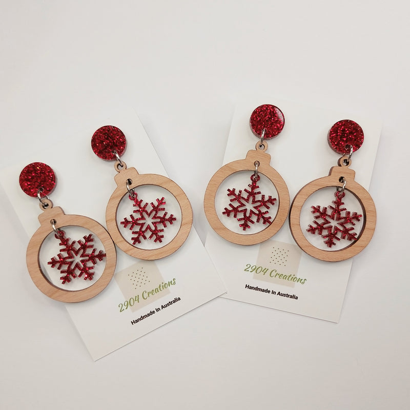Daylight Designers/2904 - SNOWFLAKE BAUBLE DROP - 2 COLOURS AVAILABLE