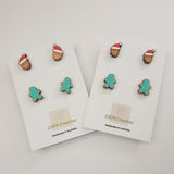 Daylight Designers/2904 - HAND PAINTED DOUBLE CHRISTMAS STUD PACK - 2 OPTIONS AVAILABLE