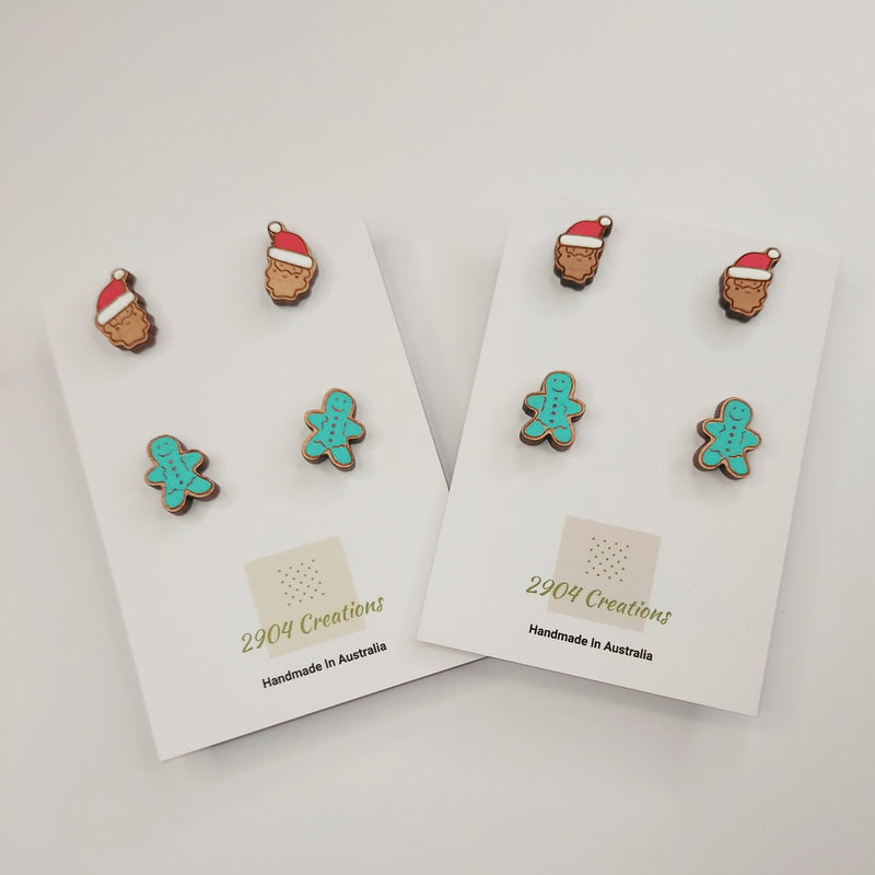 Daylight Designers/2904 - HAND PAINTED DOUBLE CHRISTMAS STUD PACK - 2 OPTIONS AVAILABLE