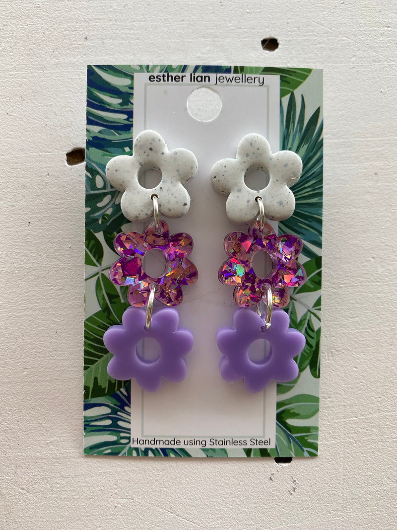 Esther Lian Jewellery- Three Flower Dangles