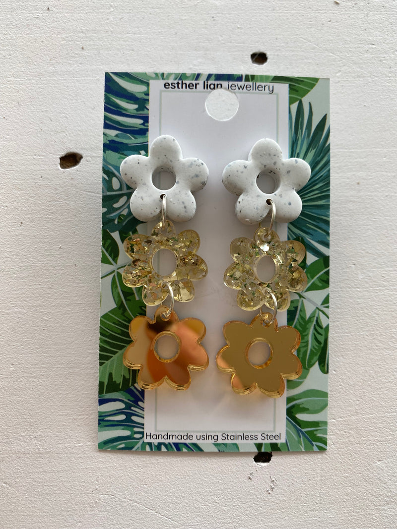 Esther Lian Jewellery- Three Flower Dangles