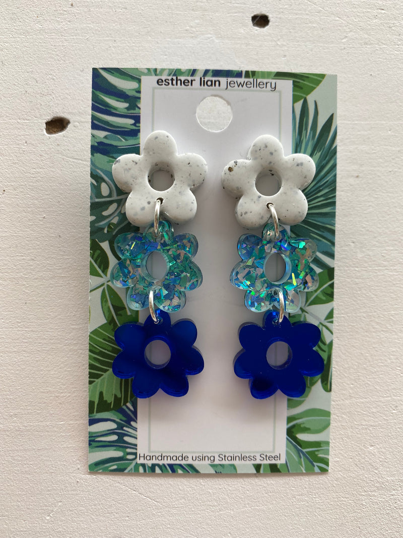 Esther Lian Jewellery- Three Flower Dangles