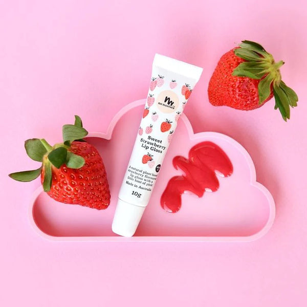 All Natural Sweet Strawberry Lip Gloss for Kids and Mums 10g tube