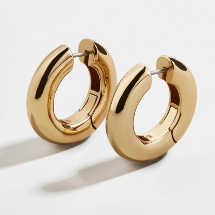 Cressida Chunky Hoops, 18k gold plated SS hypoallergenic