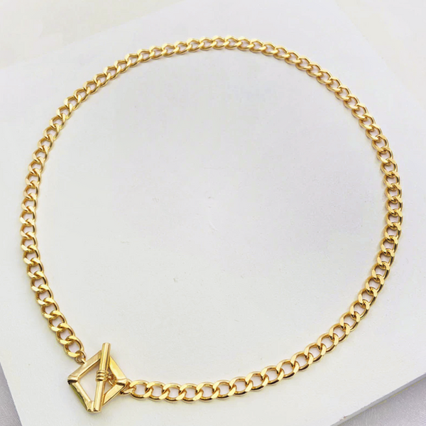 Odeya Collective - Cressida Buckle Necklace, 18k gold plated SS hypoallergenic 50cm lenth chain