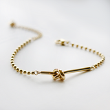 Delilah Bracelet, 18k gold plated SS hypoallergenic knot bracelet