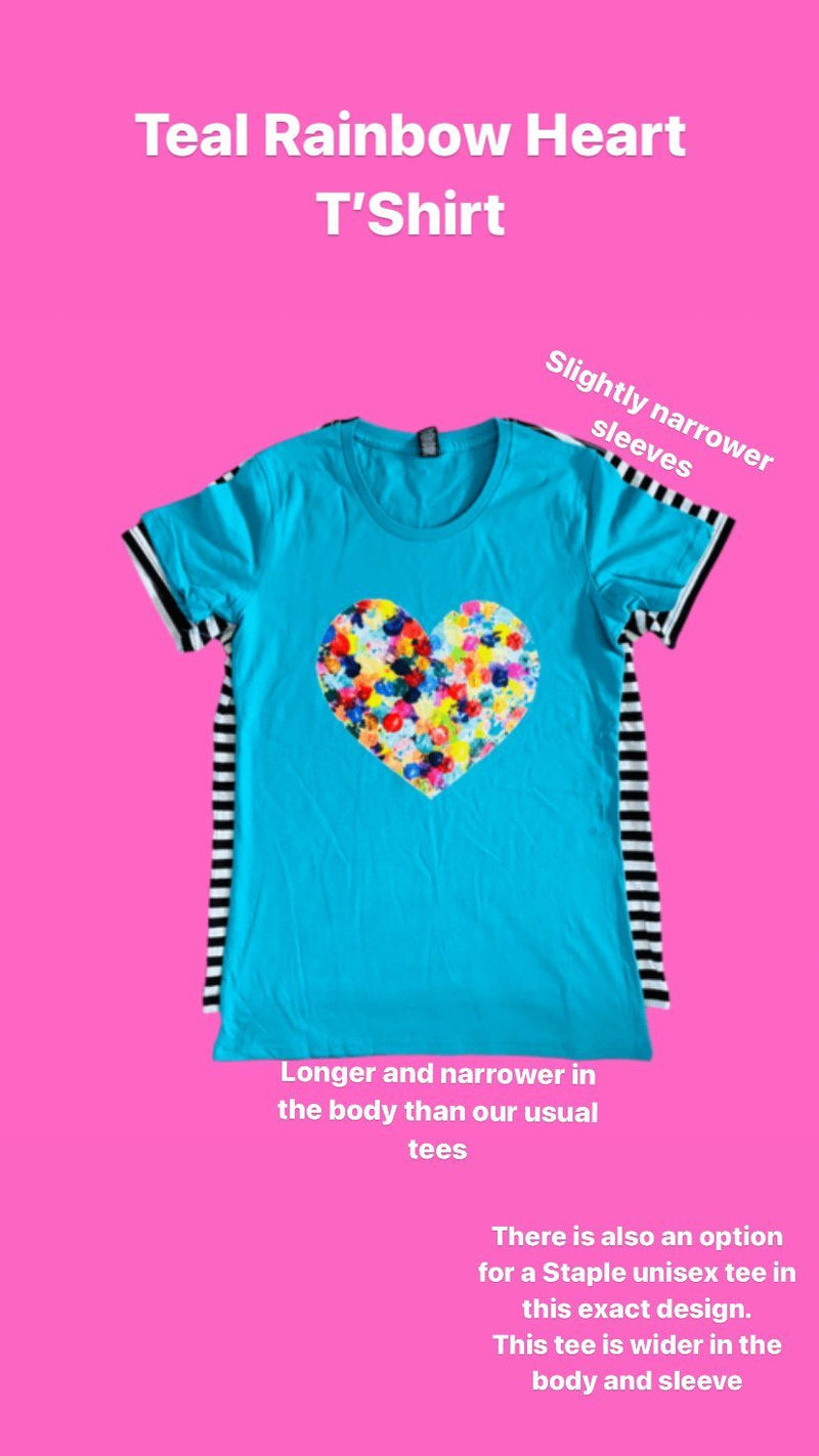Rainbow Heart - Teal Rainbow Heart T'Shirt