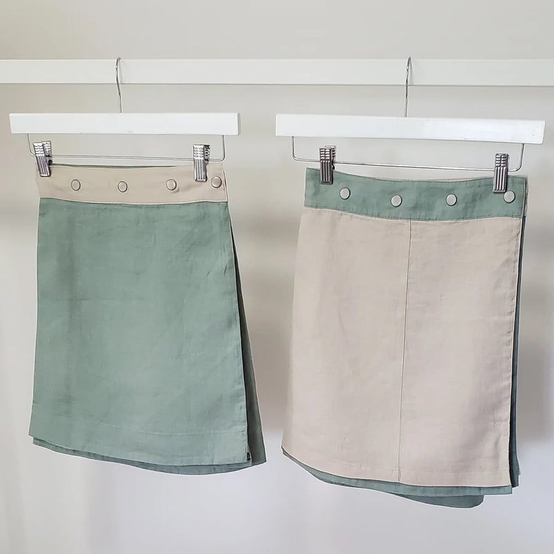 Natural Sage Linen Skirt